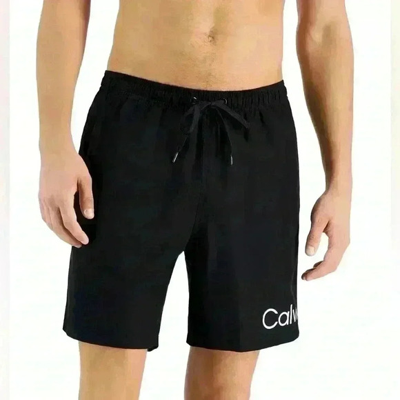 Calvin Klein Men's Logo 7" Volley Swim Trunks - Picture 1 of 1